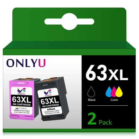 UPC: 0790885558061 | ONLYU High Yield 63XL Ink Cartridge Black and Color Combo Pack Replacement for HP Ink 63 XL HP Officejet 3830 4650 4652 4655 5200 5252 5255 5258 Envy 4520 4512 Deskjet 1112 2132 3630 3632 Printer