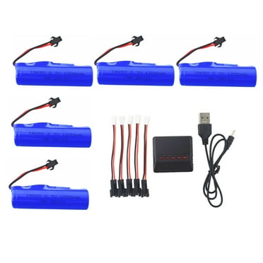 6.0V 2200mAh Rechargeable Battery & USB Charger For RC Cars, Trucks, Excavators - SM-2P Plug (Compatible With BEZGAR, DEERC)