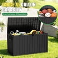 thumbnail image 5 of 75 Gallon Outdoor Storage Box Waterproof,350LBS Lockable Patio Storage Box for Patio Cushions,Garden Tools and Tools Storage,Outside Storage Box-Black, 5 of 9