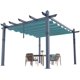 thumbnail image 3 of Historyli Pérgola retráctil de aluminio de 3 x 4 m con toldo ajustable para sombrilla, cenador moderno para patio, gris azulado, 3 of 6