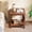Walnut, variant on CQHXIAO 22.1 Inch Square Boho End Table with Rounded Corners and Vertical Wave Grain Legs Ideal for Small Spaces in Home Office