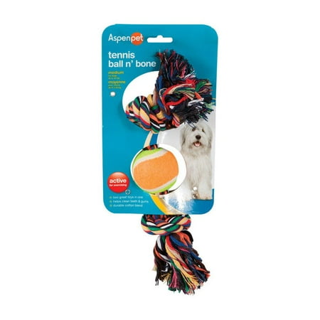 - Aspen Pet 50813 Booda Rope Bone and Ball Dog Toy
