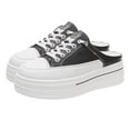 thumbnail image 2 of IEMIEMIEM Platform Mule Sneakers for Women Backless Chunky Sneakers Comfort Breathable Mesh Fashion Non-Slip Slip On Shoes Black 7 Wide, 2 of 7