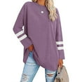 thumbnail image 2 of hoksml Women's Fashion Solid Colour Long Sleeves Tops Crew Neck Casual Tee Blouses Sweatshirt for Women, 2 of 8