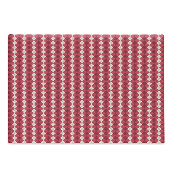 Argyle Cutting Board, Abstract Pattern with Rhombuses and Crossing Lines in Tones, Decorative Tempered Glass Cutting and Serving Board, in 3 Sizes, by Ambesonne