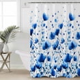 thumbnail image 2 of 60x72 Inch Shower Curtains for Bathroom Spring Blooms Botanicals Fabric Bath Curtain Decor Blue Watercolor Floral Waterproof Restroom Curtains Shower Set Accessories with 12 Hooks 60 Inch, 2 of 6