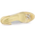thumbnail image 4 of BLISSFUL STEP Women's Rhinestone Clear Wedges Heels Sandals Gold (Size 8), 4 of 6
