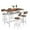 Brown+White, variant on UHOMEPRO 5 Piece Bar Table Set, Counter Height Table Set with 4 Stools, Modern Kitchen Bar Table and Stool Set with Storage Rack, Metal Dining Table Set for 4 for Dining Room Kitchen, Brown+White