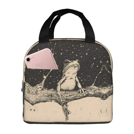 Insulated Lunch Bag for Women Men - Frog Stars Vintage Art Leakproof Cooler Lunch Box for Women Men  Lunch Tote Bags for Work School Picnic Travel