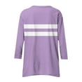 thumbnail image 5 of Ltctricy Women's Tunic Tops 3/4 Sleeve V Neck Asymmetrical Hem Striped Oversized T Shirts Casual Loose Tee Blouses(Purple,XX-Large), 5 of 6