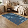 thumbnail image 2 of ODIKA 5'x7' Blue Orange Abstract Geometric Flowing Washable Area Rug Contemporary Layered Composition with Scattered Non-Slip, Low Pile, Stain Resistant for Guest Room, Lounge, Apartment, 2 of 7