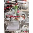 thumbnail image 4 of Outdoor Tablecloth with Umbrella Hole and Zipper, Grey Christmas Round Table Cloth 60 Inch Waterproof Tablecloth, Xmas Snowman Truck Snowflake Tree Balls Picnic Table Cover for Patio Camping, 4 of 7