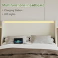 thumbnail image 5 of VECELO Full Bed Frame with LED Lights Beige Metal Frame Queen Platform Bed with 2 Storage Drawers, Charge Station, USB Ports, Upholstered Headboard,Beige, 5 of 13