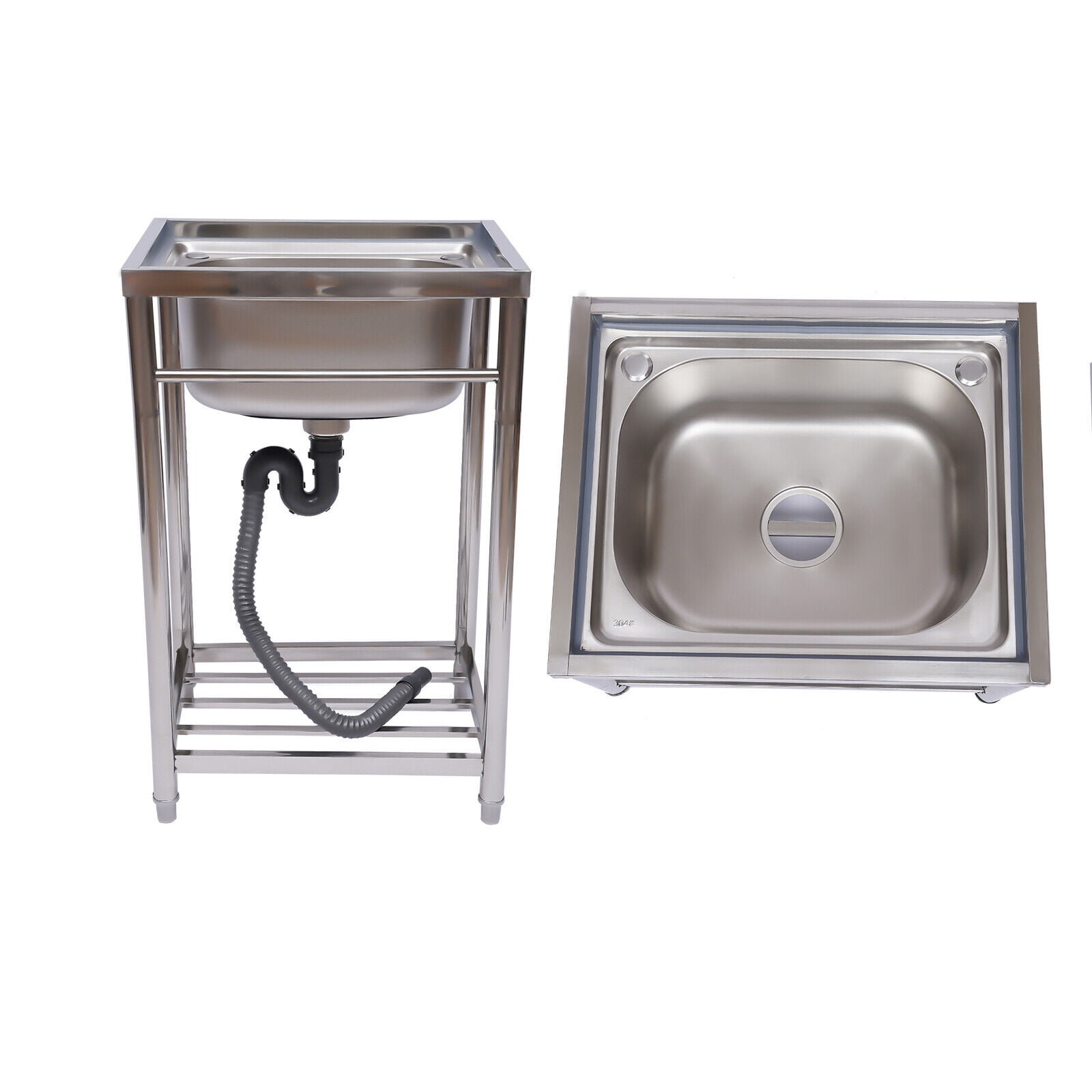 1 Compartment Commercial Utility Sink Stainless Steel Single Basin Kitchen Sink