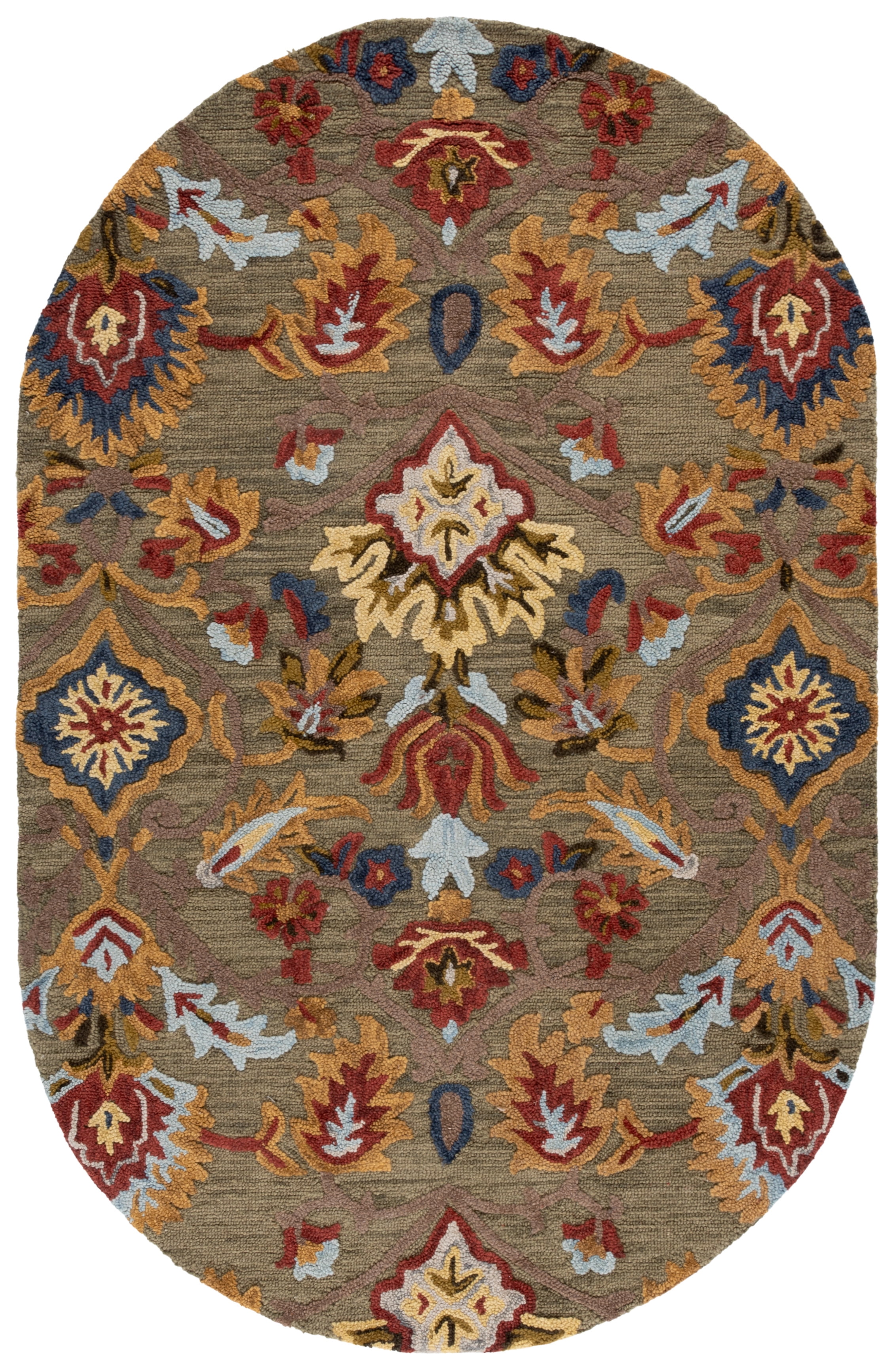 Safavieh Blossom Lennon Floral Wool Area Rug, Green/Multi, 8' x 10' Oval