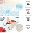 thumbnail image 3 of Yayeee Bath Rug for Bathroom Floor Non Slip Rectangle Fluffy Soft Absorbent Mat, 16"x24", Red Santa Hats Pattern, 3 of 7