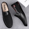 thumbnail image 3 of Spring Summer New Men's Casual Hollow Loafers Slip On Breathable Mesh Leather Flats Boat Shoes Driving Shoes Moccasins, 3 of 10