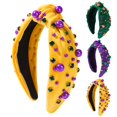 thumbnail image 4 of IDALL Rhinestone Headband Head Bands for Women's Hair Pearl Headbands for Women Flower Crowns for Women Holiday Headbands for Women Mardi Gras Head Piece for Women Christmas Crown Z1 Yellow One Size, 4 of 6