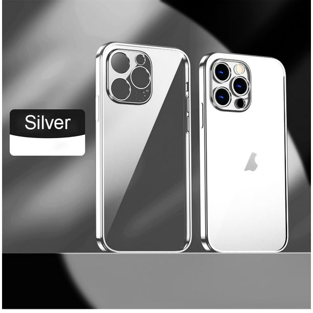 Funda de silicona suave transparente chapada de lujo para iPhone 14 Plus 13 11 12 Pro Max Mini XR X XS 8 7 Plus funda transparente a prueba de golpes Tan Jianjun unisex