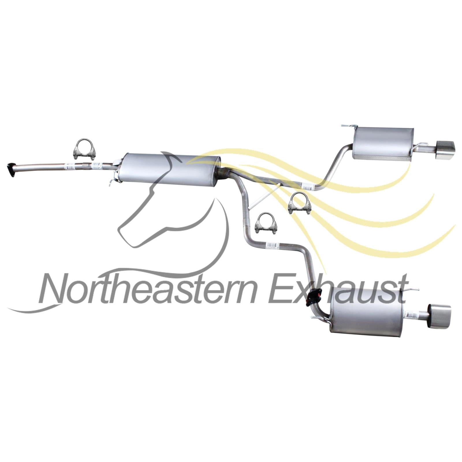 Stainless Steel Center Muffler, Y-pipe and Pair of Mufflers Exhaust System Kit Fits 2004-2006 Acura MDX 3.5L