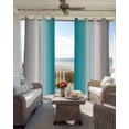 thumbnail image 4 of Turquoise Gray Ombre Blackout Curtains 54 Inches Long for Bedroom, Farmhouse Teal Gradient Modern Art Thermal Insulated Room Darkening Black Out Window Curtain Panels Grommet Drapes for Living Room, 4 of 8