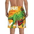 thumbnail image 3 of Kll Cool Dinosaur Playing Guitar Men'S Casual Summer Beach Shorts Hawaiian Shorts With Pockets-Xx-Large, 3 of 9