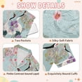 thumbnail image 4 of FORMRS Kids Short Sleeve Top and Pants Pajama Set Unisex Satin 2-Piece Sleepwear, Sizes 5-6Y, Green Floral Cranes Pattern, 4 of 8