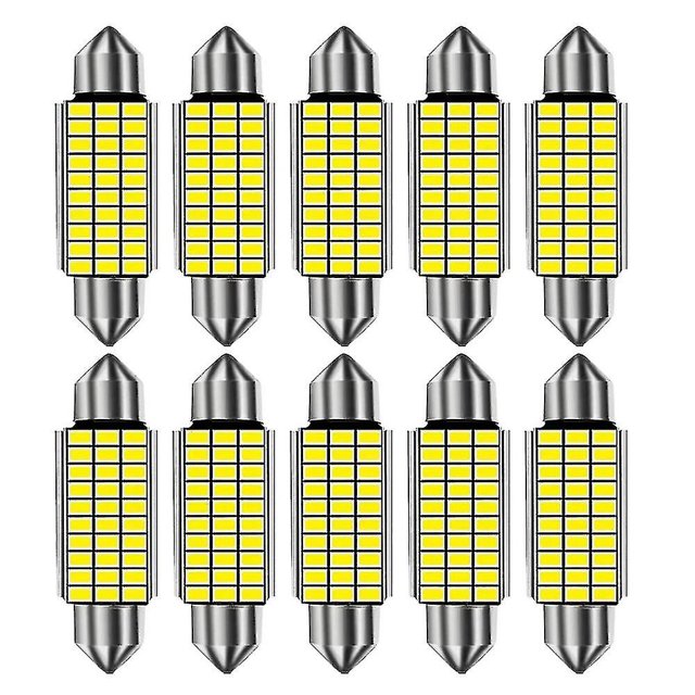10 piezas de festón de 31 mm, 36 mm, 39 mm y 41 mm, bombilla LED superbrillante de alta calidad C5w C10w, luz de matrícula de coche, lámpara de lectura interior de cúpula