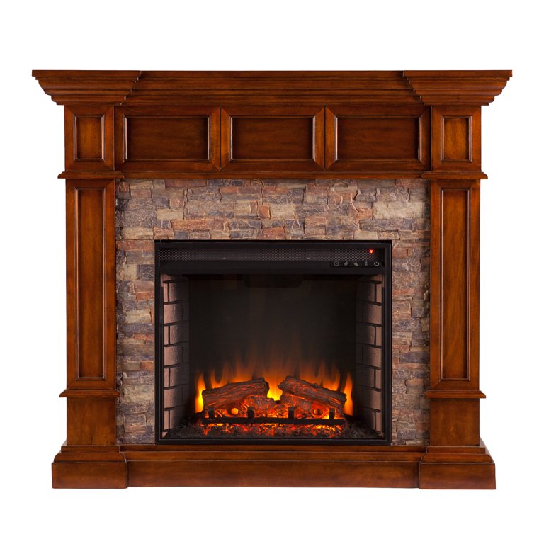 SEI Furniture Merrimack Simulated Stone Convertible Electric Fireplace  45.75 x 40.75 Freestanding Indoor Electric Fireplaces - Walmart.com