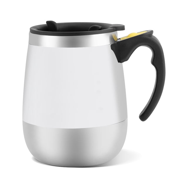 Taza de café con agitación magnética y mezcladora automática de acero inoxidable eléctrica, color blanco