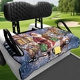 thumbnail image 4 of XYZCANDO Christmas Santa Claus Golf Cart Seat Cover | 4 Pockets Non-Slip Washable Terry Cloth | Universal 2-Seat Golf Cart Accessory, 4 of 8