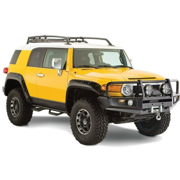 Fits 2007-2014 Toyota FJ Cruiser Bushwacker Fender Flare 31922-02 Pocket Style; 1-1/2 Inch Tire Coverage; Matte Black; Dura-Flex 2000 ABS Smooth Plastic; 5-3/4 Inch Flare Height; Set Of 4
