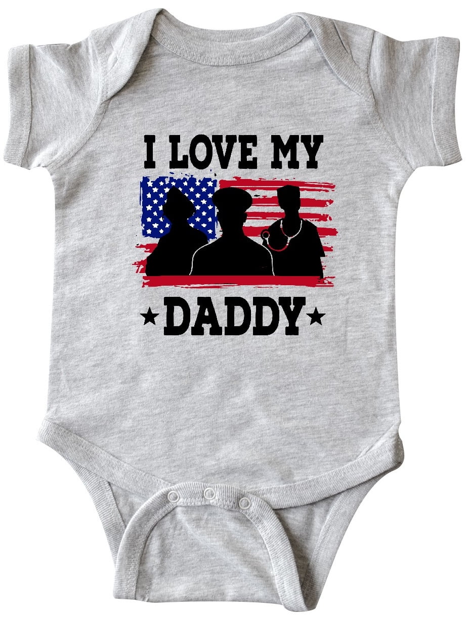 Inktastic Military Dad I Love My Daddy Gift Baby Boy Or Baby Girl Bodysuit Walmart Com