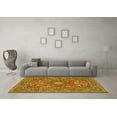 thumbnail image 3 of Ahgly Company Machine Washable Indoor Square Medallion Yellow Traditional Area Rugs, 8' Square, 3 of 4