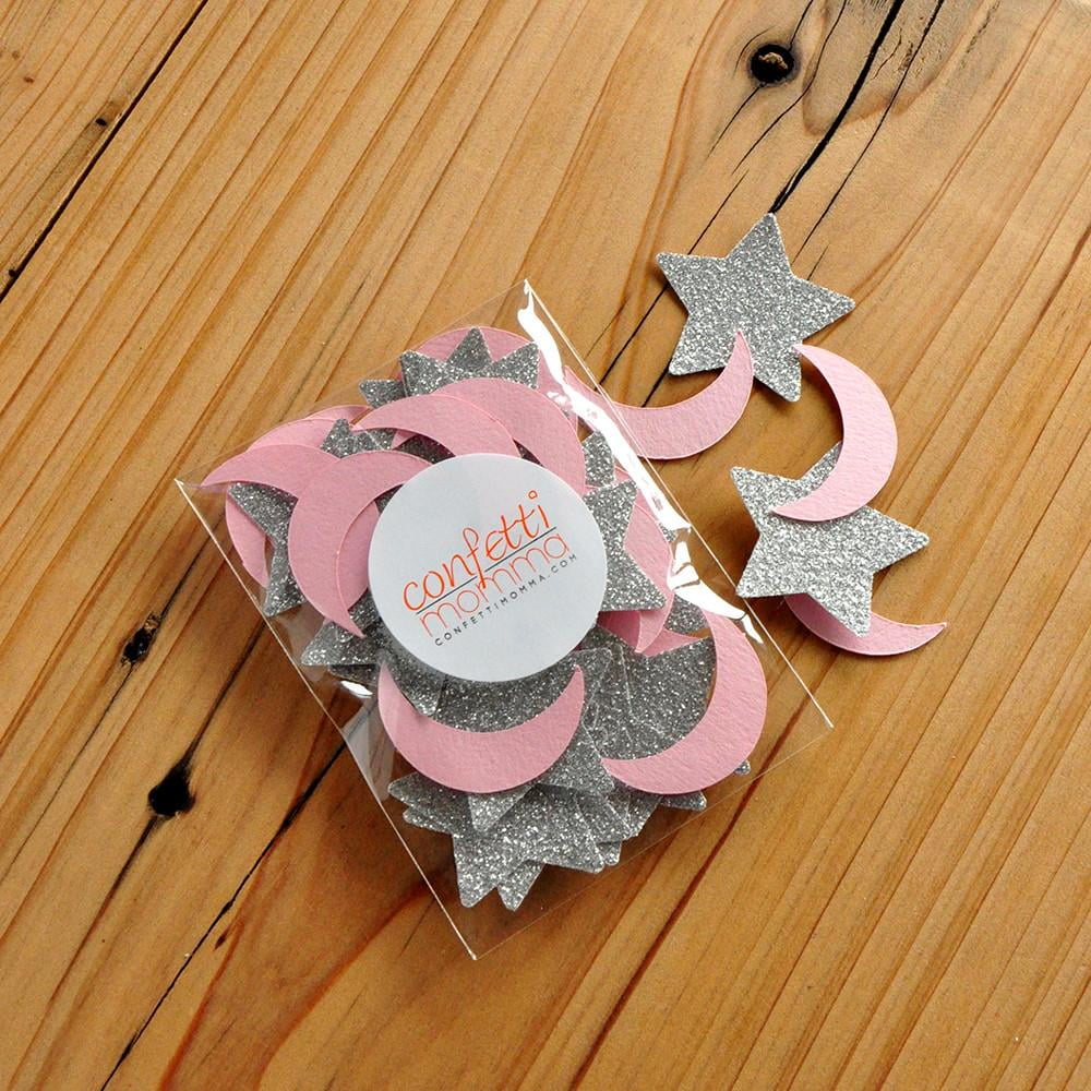 100 Moon and Star Confetti Moon and Star Party Twinkle Twinkle Little Star Party Decorations 