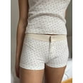 thumbnail image 2 of Yunliwuli Women Lounge Shorts, Low Waist Button Closure Printed Slim Pajama Shorts Sleepwear, 2 of 7