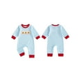 thumbnail image 2 of BemeyourBBs Boy Thanksgiving Stripe Romper Turkey Embroidery Long Sleeve Jumpsuit, 2 of 9