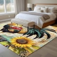 thumbnail image 4 of Vintage Rooster Area Rug 5x7 FT, Non Slip Bedroom Throw Carpet, Pastoral Floral Watercolor Animals Washable Soft Floor Carpet Non-Shedding Rug for Dining Room Bedside Classroom Desk, 4 of 9