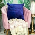 thumbnail image 3 of Parkland Collection Topaz Royal Blue Solid Decorative Throw Pillow, 18 x 18 Cotton Blend Square Pillow, 3 of 5