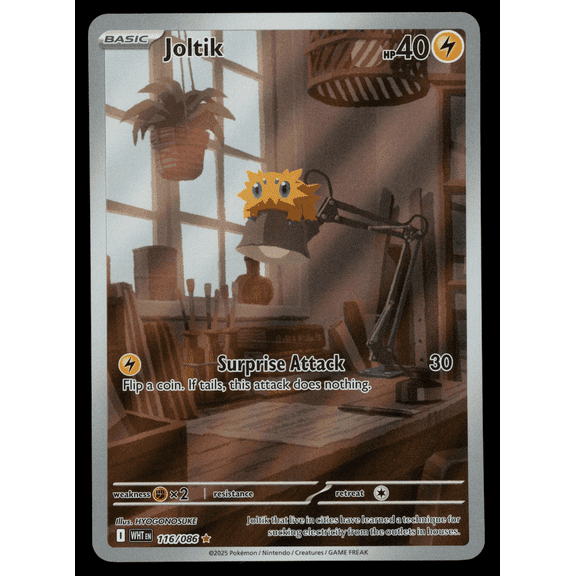 2025 Pokemon Scarlet & Violet White Flare Joltik Holo Secret Rare #116/86 English Trading Card