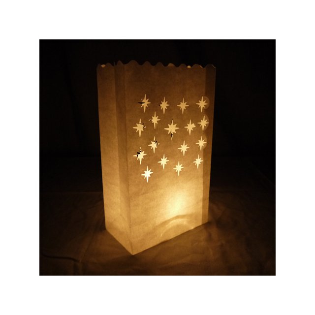 Quasimoon Small Starburst Paper Luminaries / Luminary Lantern Bags Path