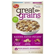 Post Great Grains Raisins, Dates  Pecans Whole Grain Cereal, 16 Ounce