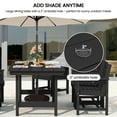 thumbnail image 3 of KINGYES 7-Piece Outdoor Dining Set, HDPE Patio Table and Chairs with Umbrella Hole, Black, 3 of 13