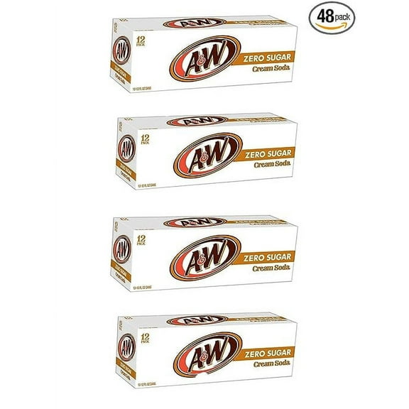 A&W Diet Cream Soda, 12 Ounce (12 Cans) (4 Pack)
