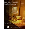 thumbnail image 2 of APPHOME Table Lamps, Dimmable Crystal Table Lamp 3 Colors LED Gold Lamp,Touch Lamp Diamond Crystal Lamp, Rechargeable Small Lamp, Cordless Lamp Bedside Lamp for Bedroom Living Room Bathroom Hotel Bar, 2 of 7