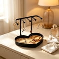 thumbnail image 6 of Tdxkok Black Desktop Jewelry Storage Stand, Countertop Trinket Organizer Rack, Tabletop Accessory Holder for Earrings Necklaces Small Personal Items, 6 of 7