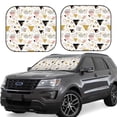 thumbnail image 6 of Kdxio Geometric Triangle Print 2-Piece Sun Shade Front Windshield - Foldable Car Front Window Sunshades for Most Sedans SUV Truck, 6 of 6