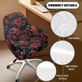 thumbnail image 5 of Xoenoiee Red Rose Spider Web Pattern Office Arm Chair Cover Swivel Dining Chair Slipcover Curved Back Armrest Chair Covers Stretch Desk Chair Protector Cover for Home Office, 5 of 7