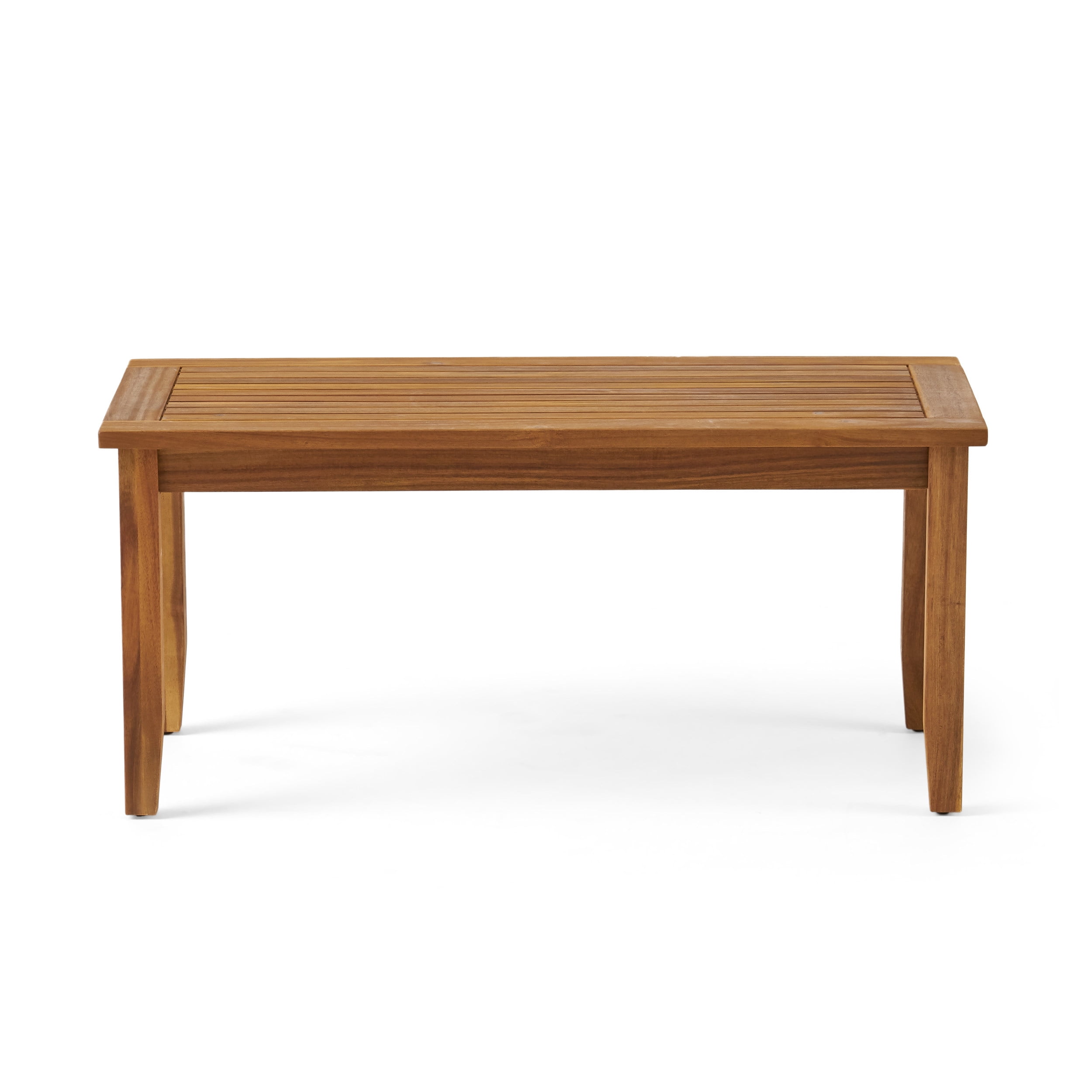 Outdoor Loveseat and Coffee Table Combined Leisure Set, Acacia Wood Frame Furniture for Patio Garden, Beige