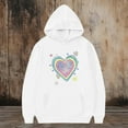 thumbnail image 6 of SGFCWSX Girls Oversized Heart Print Hoodie, Teens Pullover Soft with Pocket Trendy Sweatshirt for Daily Casual Wear White Size 13-14 Years, 6 of 6